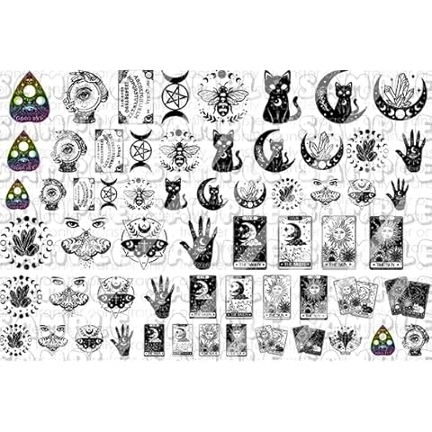 Moon Mystic Gothic Pagan Ouija Board Nail Art Decals Cover