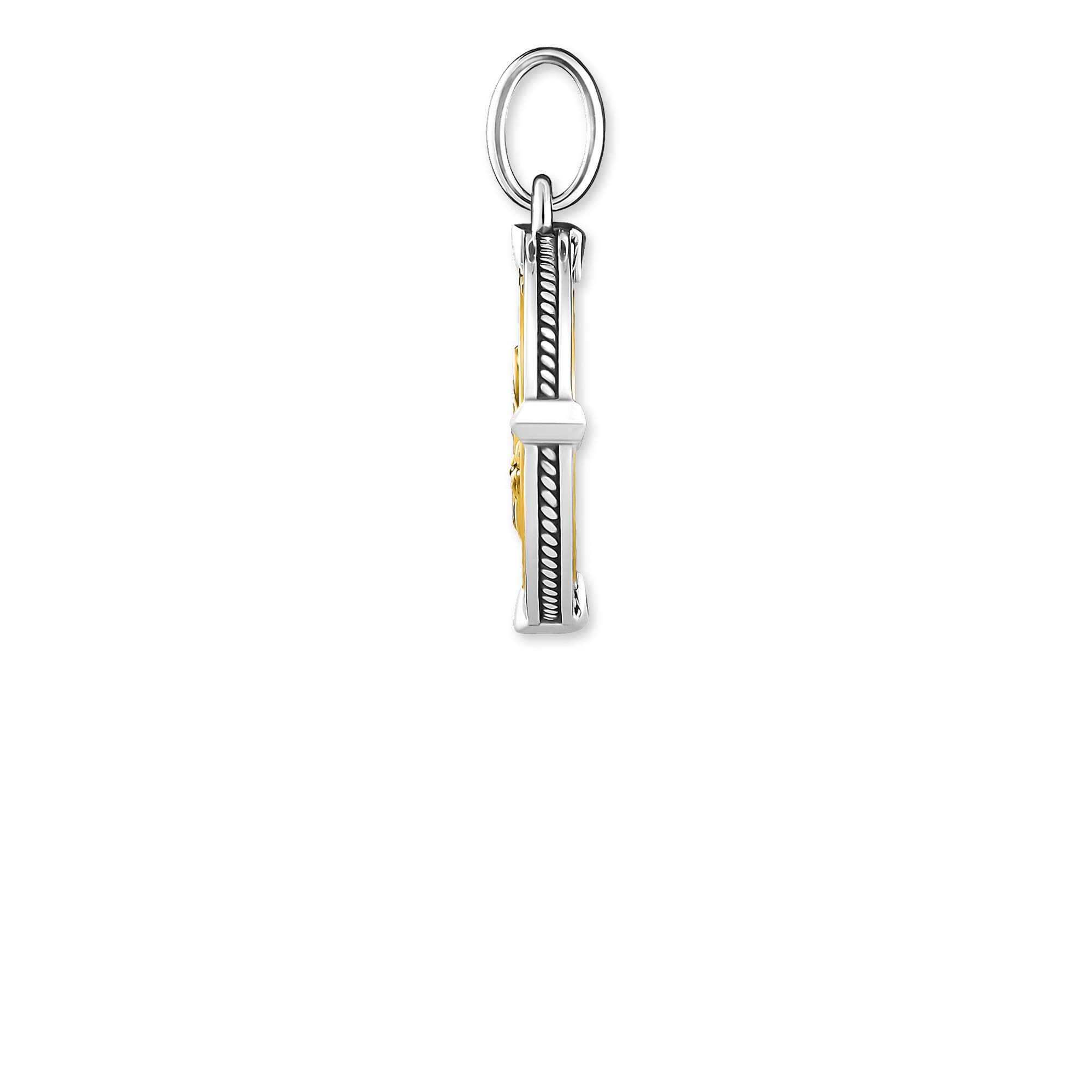 THOMAS SABO Anhänger Glaube, Liebe, Hoffnung 925 Sterlingsilber, Geschwärzt, 750 Gelbgold Vergoldung