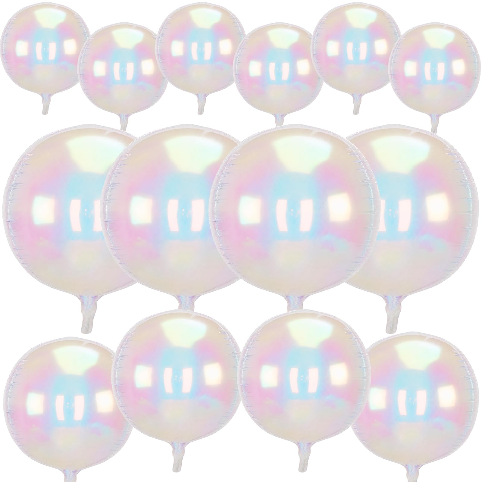 Adeyoo Iridescent Round Foil Balloons, 22" 15" 12" 4D Bubble Clear Balloons — image 1