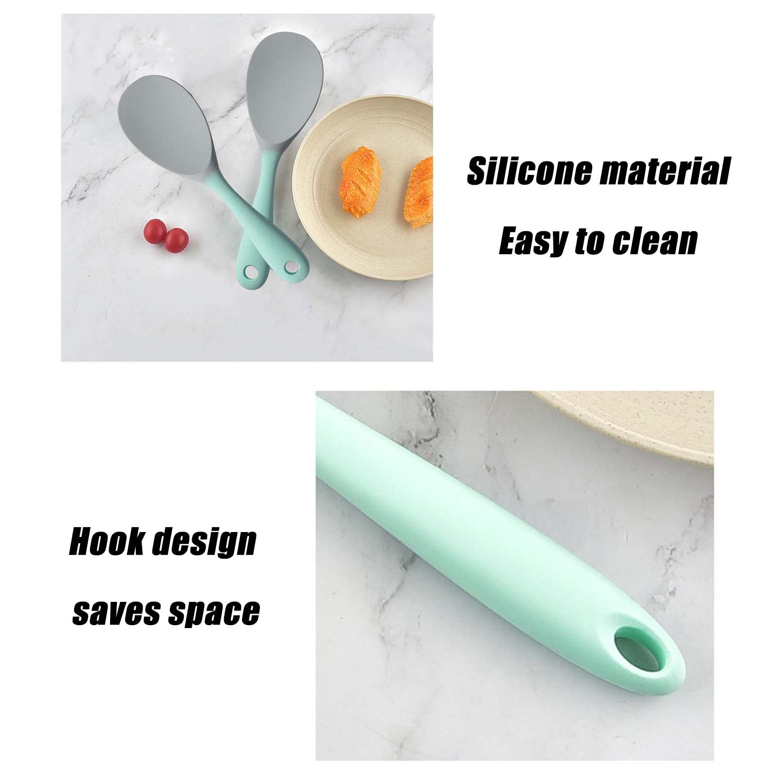 Cucchiai Riso Silicone 3 Pezzi - Antiaderenti E Resistenti Al Calore - Foto 4