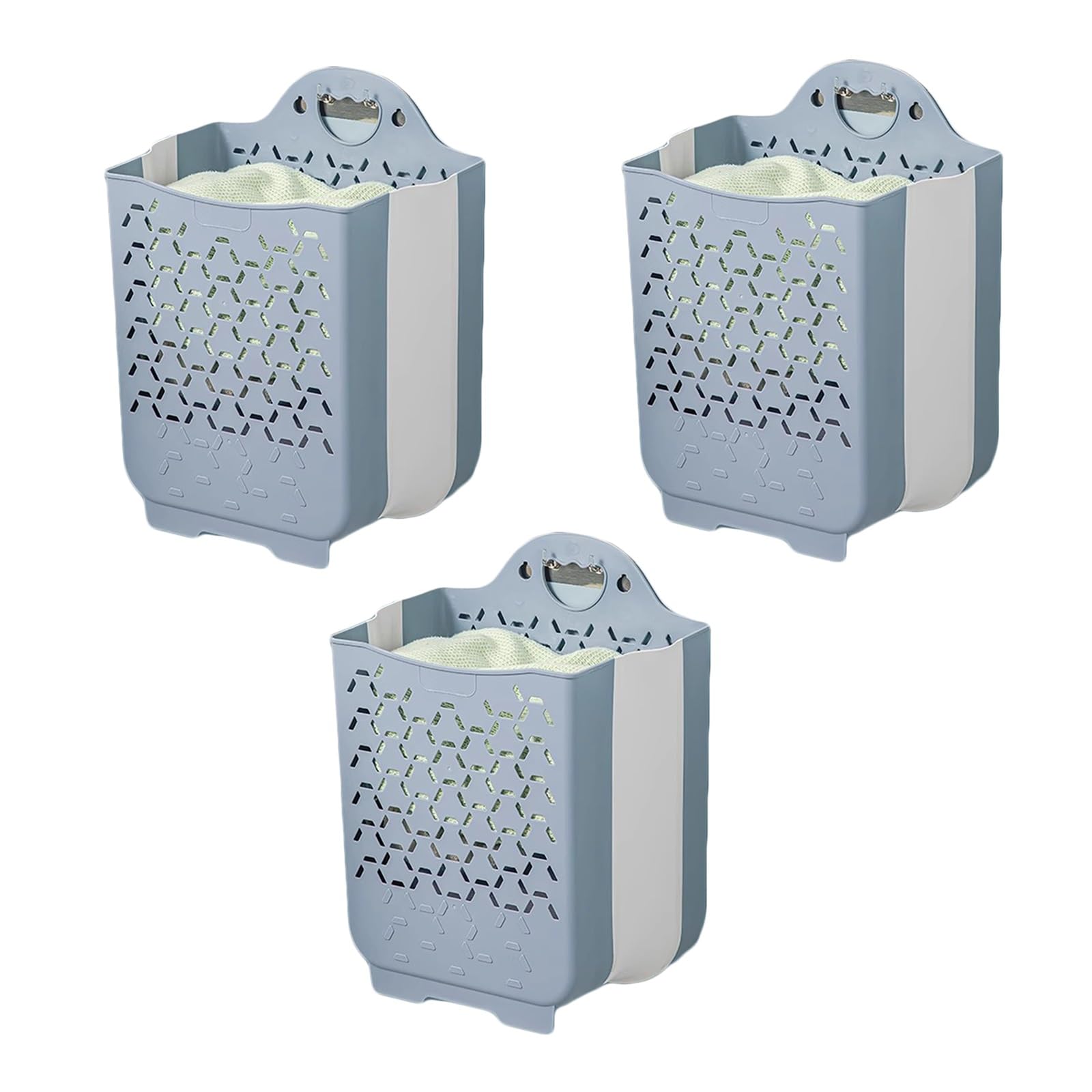 Folding dirty laundry basket, Foldable Laundry Basket, Multicolor, 1/2/3 Pcs(Blue,3Pcs)