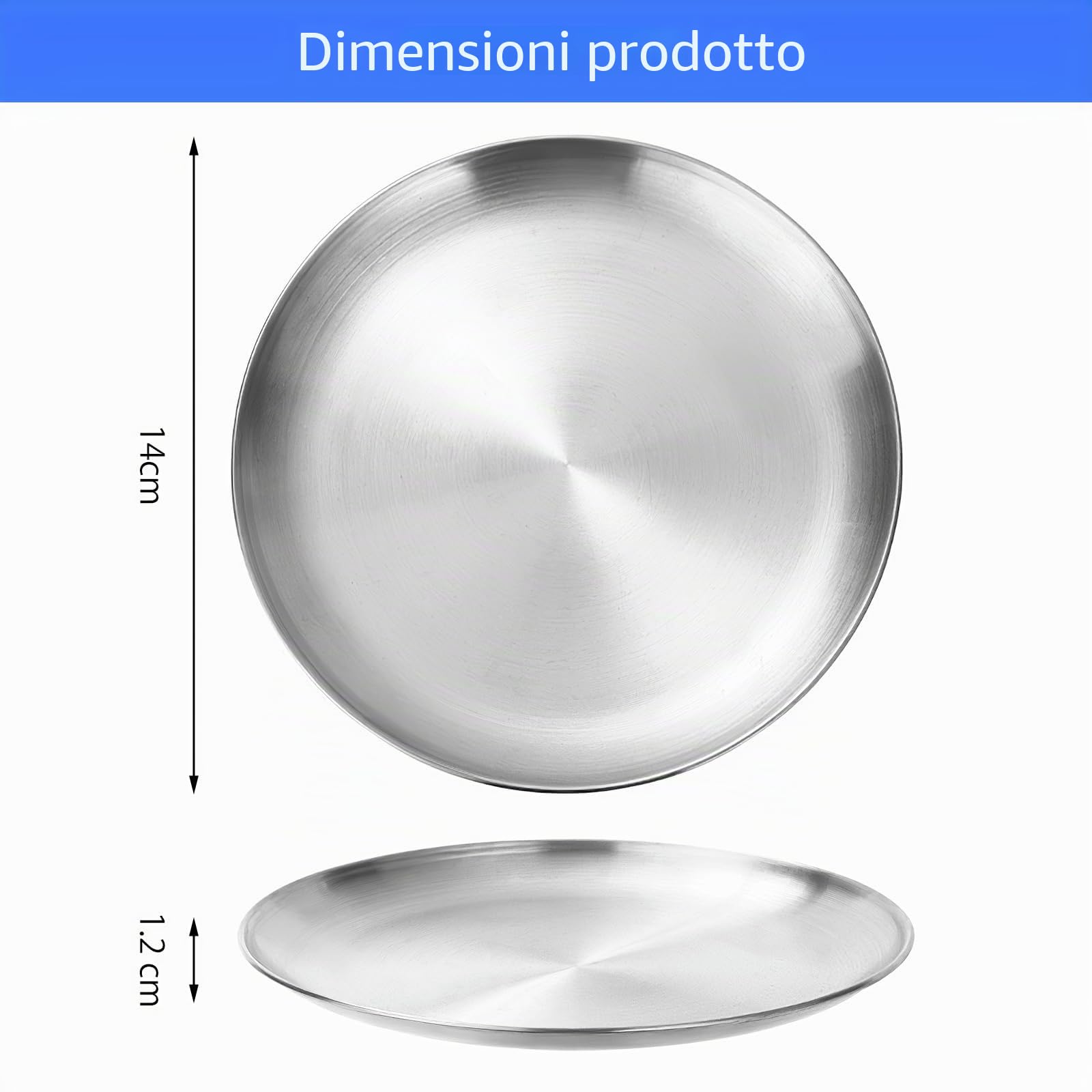 3 ciotole piatte per gatti in acciaio inox 14 cm Surefeed a prova di caduta
