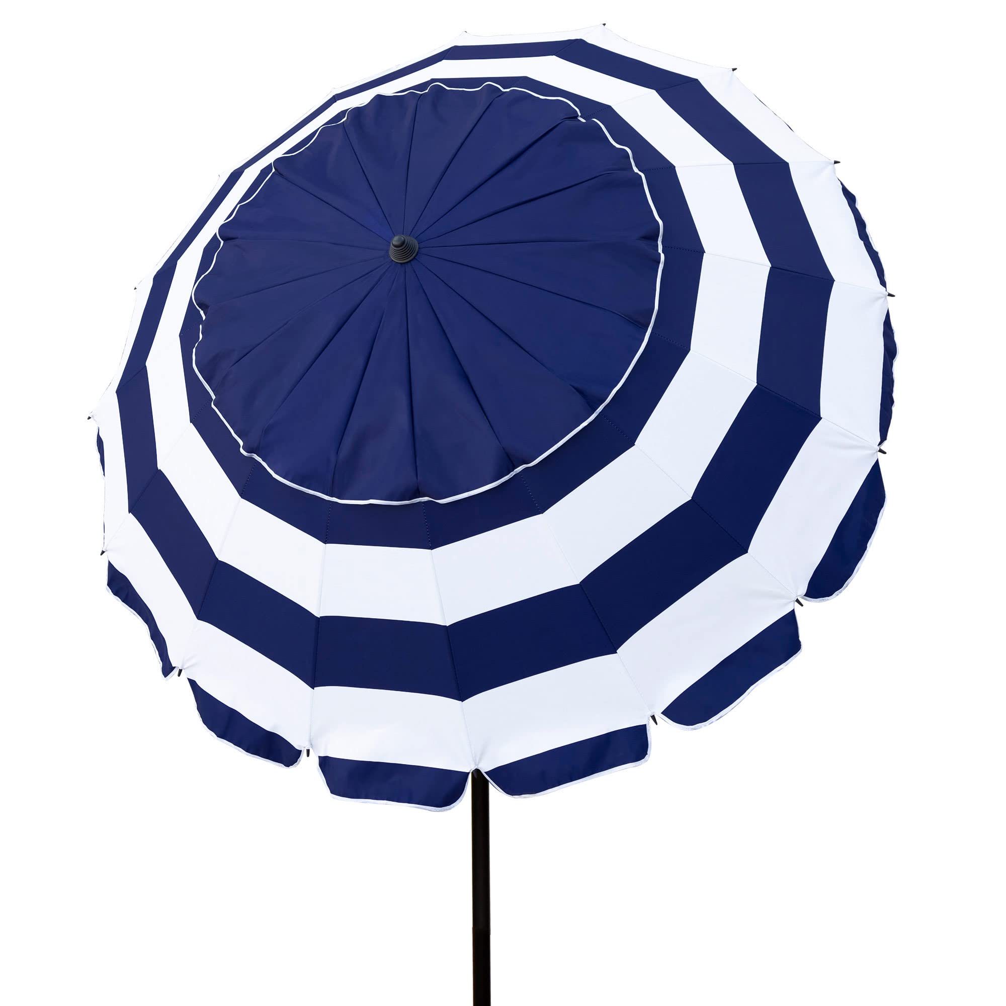 Aktive 62246, Sombrilla Playa Antiviento con protección UV50, Parasol playa Ø220 con altura regulable y mástil inclinable, Ultrarresistente al viento, Incluye bolsa para fácil transporte