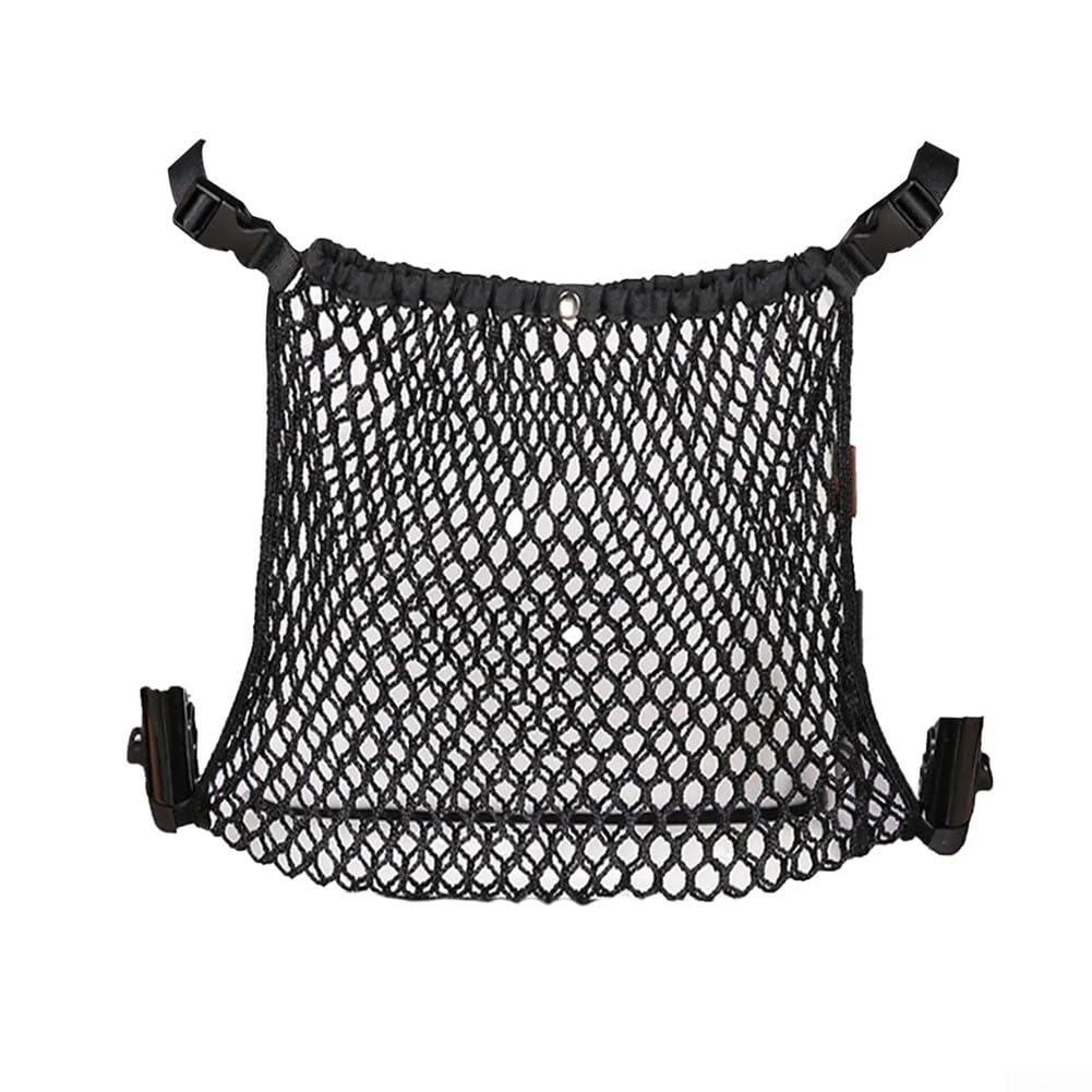ComfyHarbor Large Stroller Bag Mesh Hanging Organizer for Pushchair Handle - Adjustable Storage Basket for Diapers Snacks - Fit Baby Buggy Accessory Black