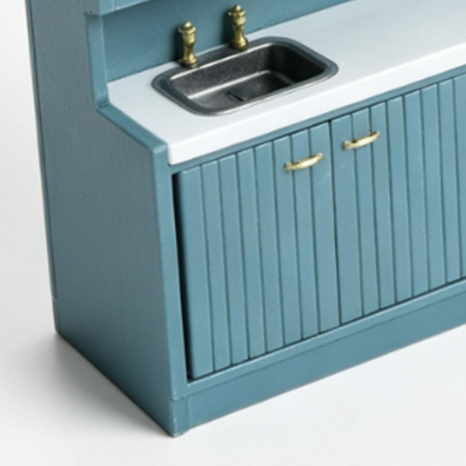 Set di Armadietti da Cucina in Miniatura da 6,5 ​​pollici, Scala | Porte Funzionali Aperte per Riporre gli Oggetti Design Modulare in Robusto Legno di Betulla per un Posizionamento Flessibile