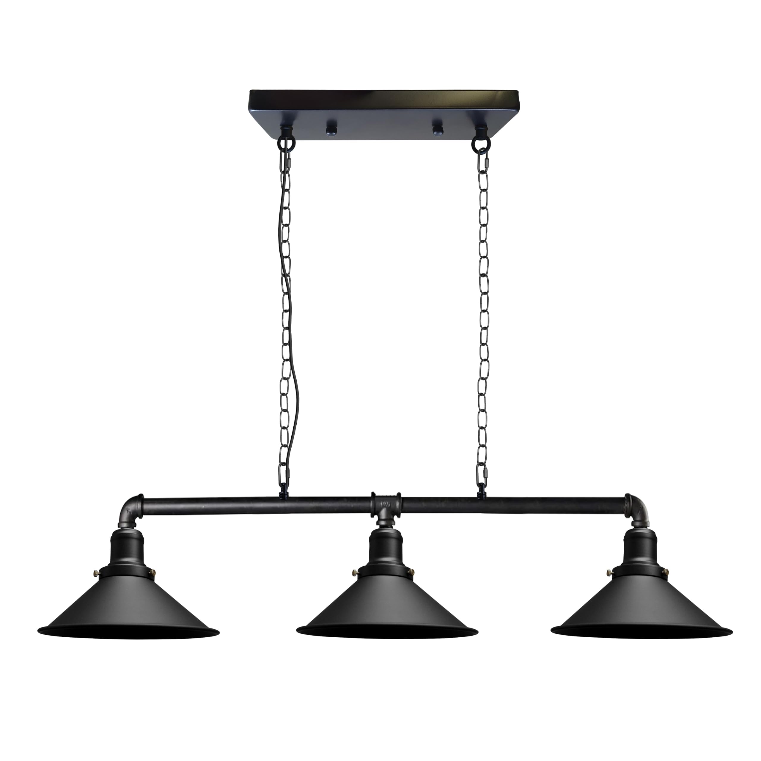 Ledsone Black Industrial 3 Head Pipe Ceiling Pendant Light E27 Hanging Lamp