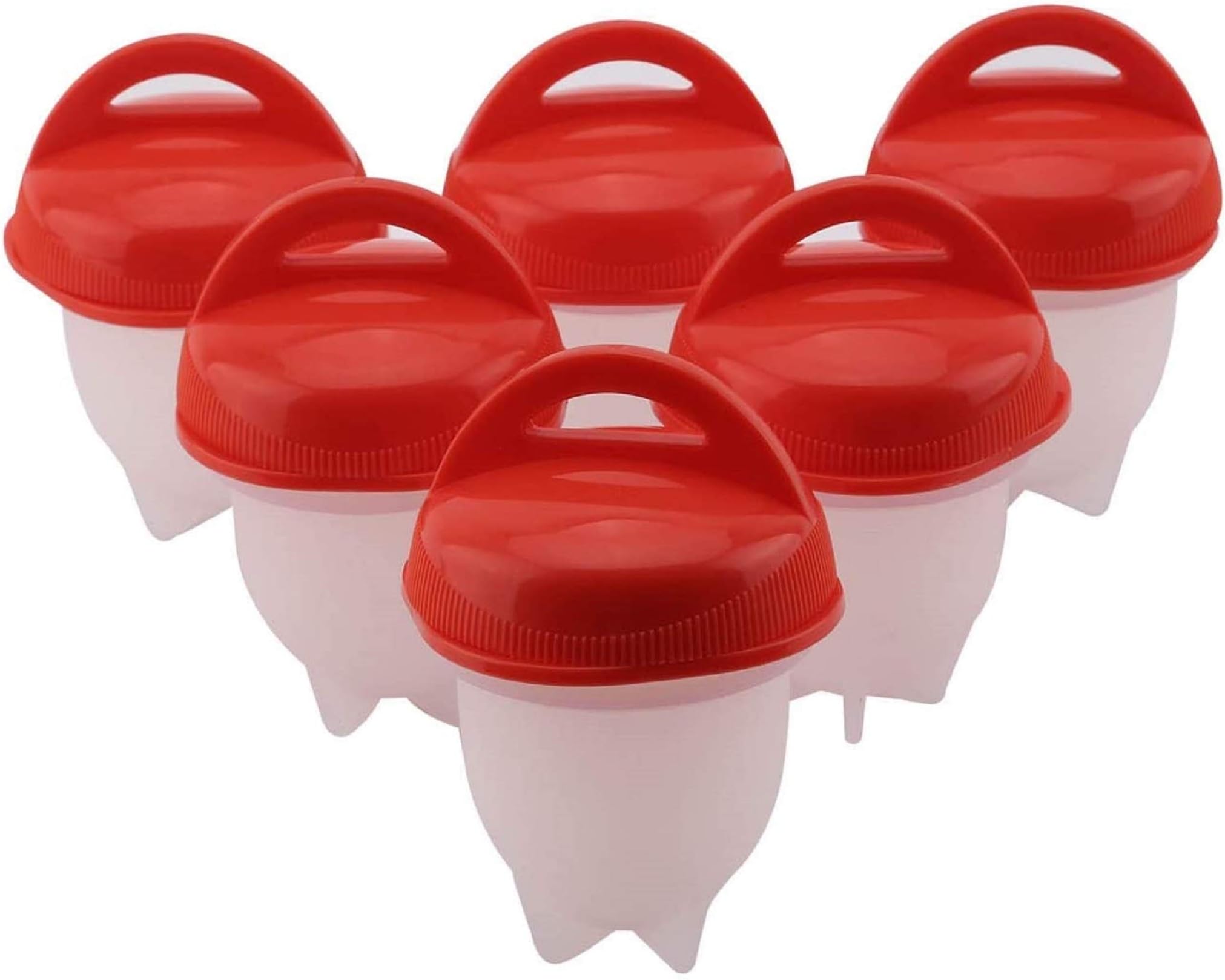 KingSaid Pack of 6 Boiled Egg Maker, Egg Cooker Set Non-Stick Silicone Egg Cups Without Shells & Separator