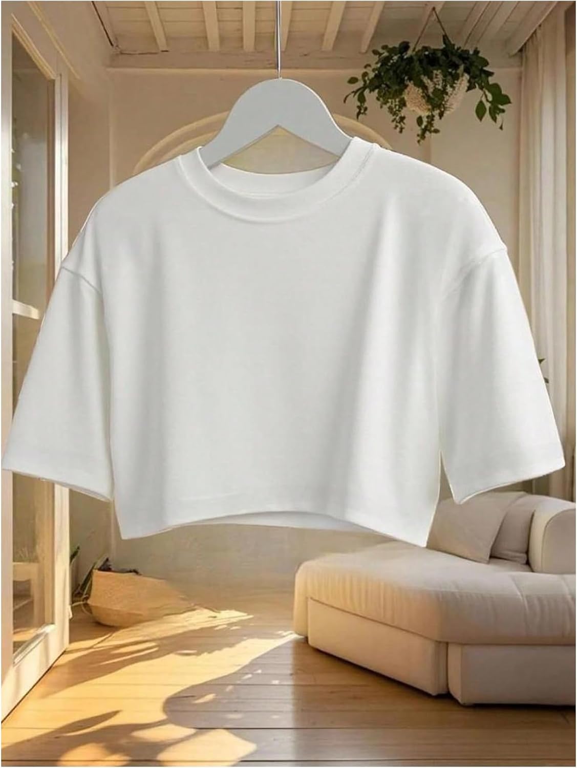 SOLY HUX Women's Summer Crop Tops Crewneck Short Sleeve Loose Fit Cropped T Shirts - Image 2