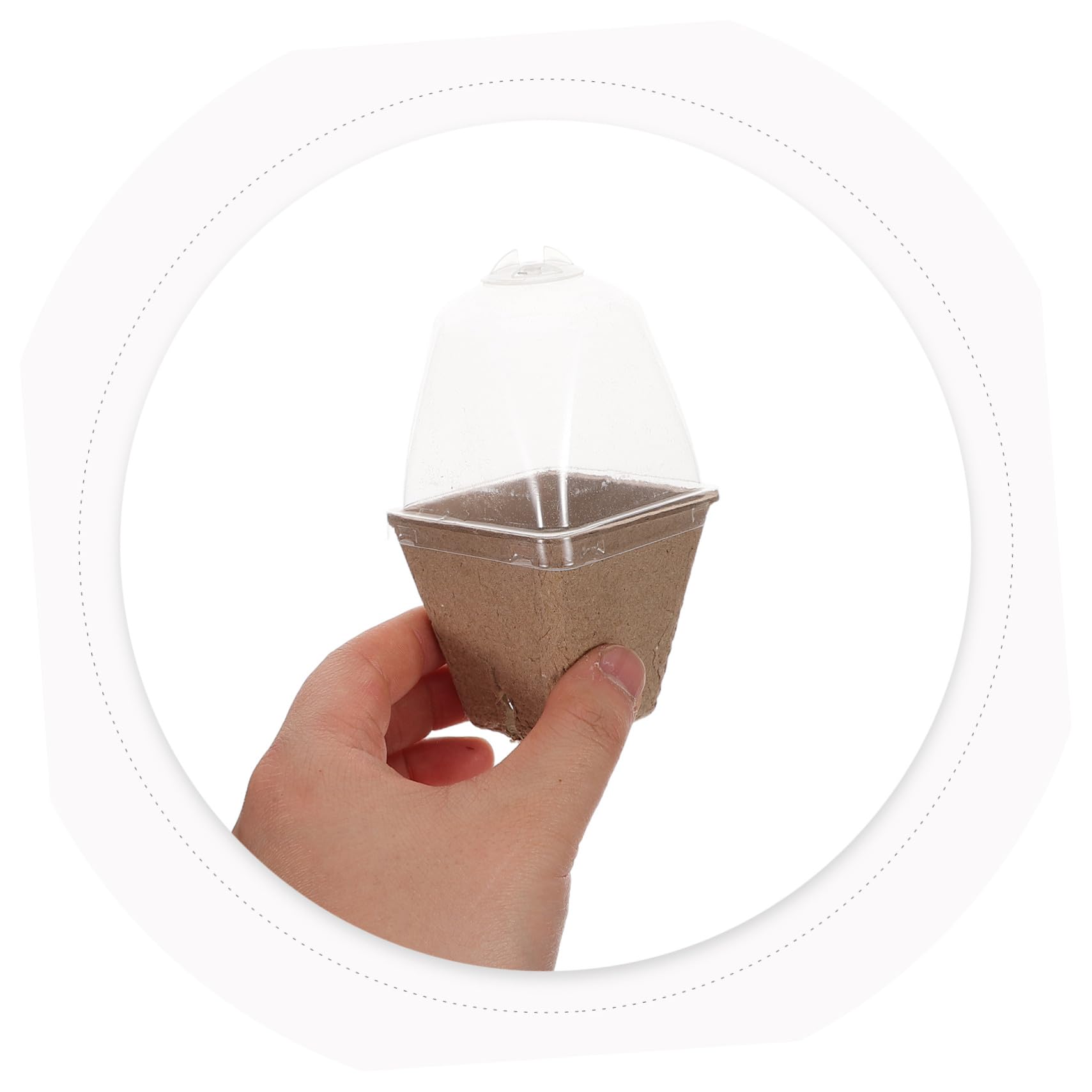 iplusmile Pots de Semis Carrés avec Dôme Ventilé en Pâte de Papier Lot de 36