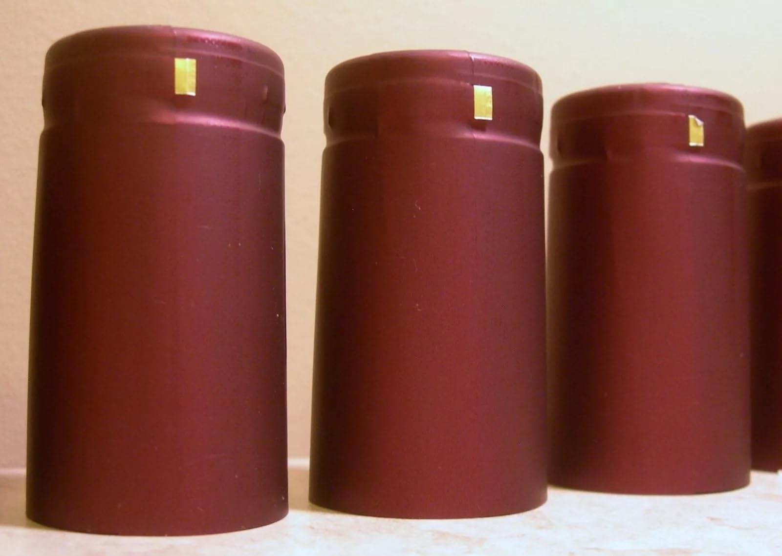 LARGE MAROON SHRINK CAPSULES 100 32X60 Metallic Look Winery Quality Burgundy PVC Shrink Caps for Winemaking and Bottling Wine Vinegar Sauce