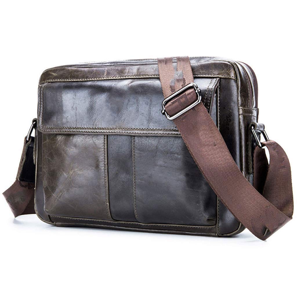 Sacoche en cuir homme grand format au style rétro et finitions haut de gamme
