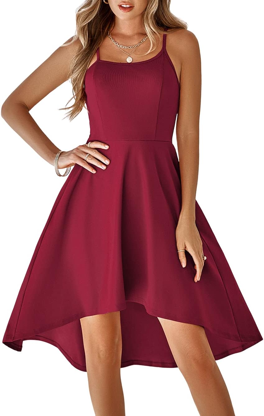 Lenina ♥ MIEL classic H-line long classic dress Amazon.com: Monheur High Low Dress for Women,Spaghetti Strap