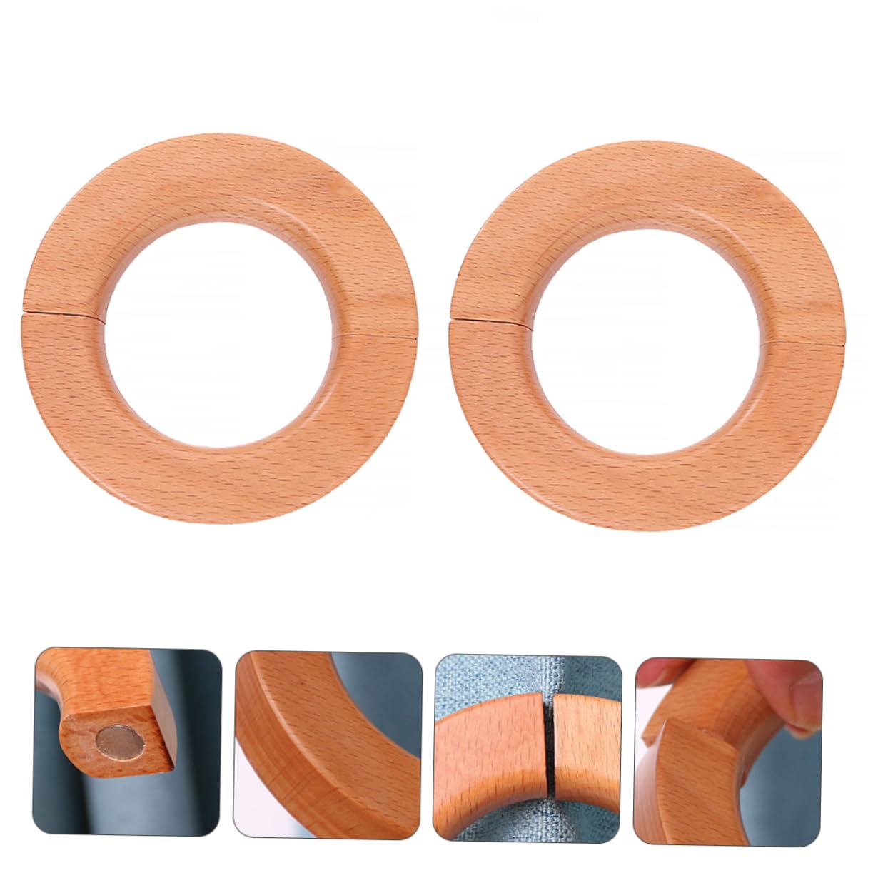 Alipis 6pièces Attaches à Rideaux Magnétiques Bois Embrasses Décoratives pour Draps Accessoires De Maison Pratiques