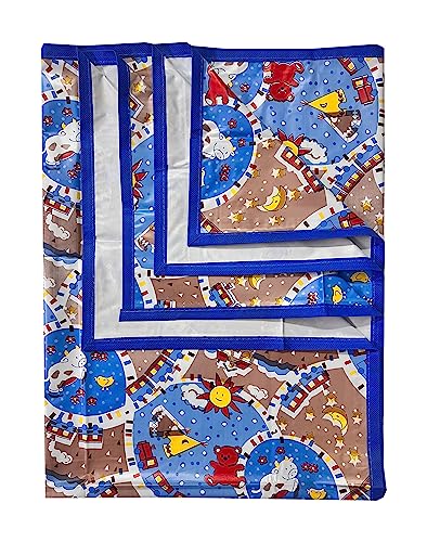 Image of EcoSoft Plastic Sheet,PVC Sheet for Kids,Rubber Sheet for Babies,Bed Wetting Protector(90 x 135 cm) (Blue Cow)