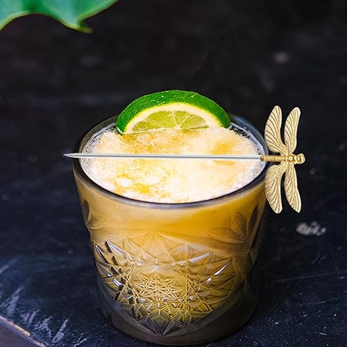 Miniatura 7 de LD-YUNJIA 6 palillos de cóctel de libélula, palillos de frutas de acero inoxidable, palillos de dientes reutilizables para bar, barbacoa, frutas,