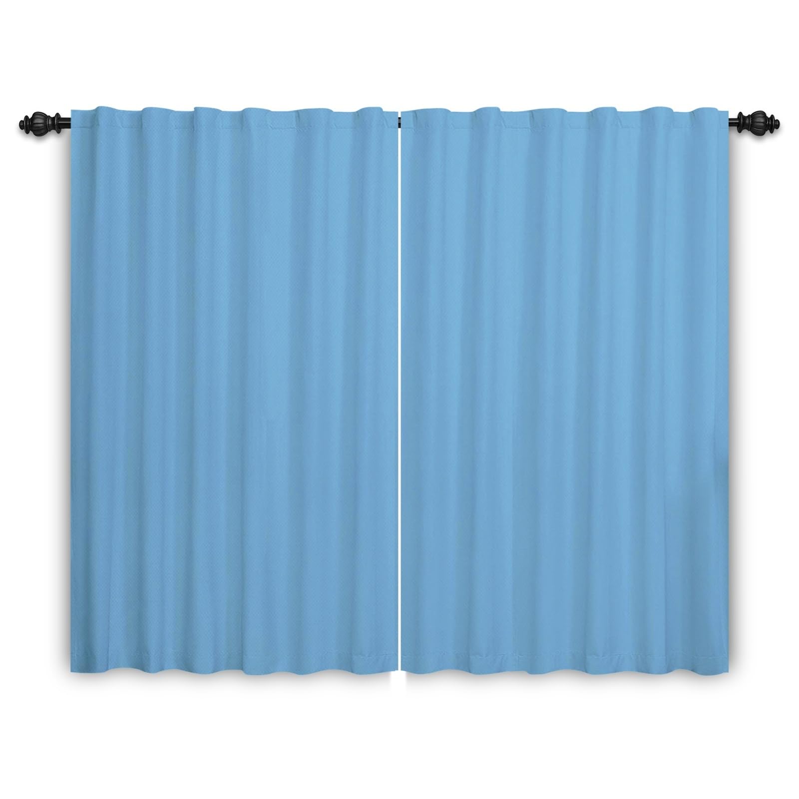Rideaux occultants pour porte bleu clair 107x160 cm afin de cacher un vis-à-vis