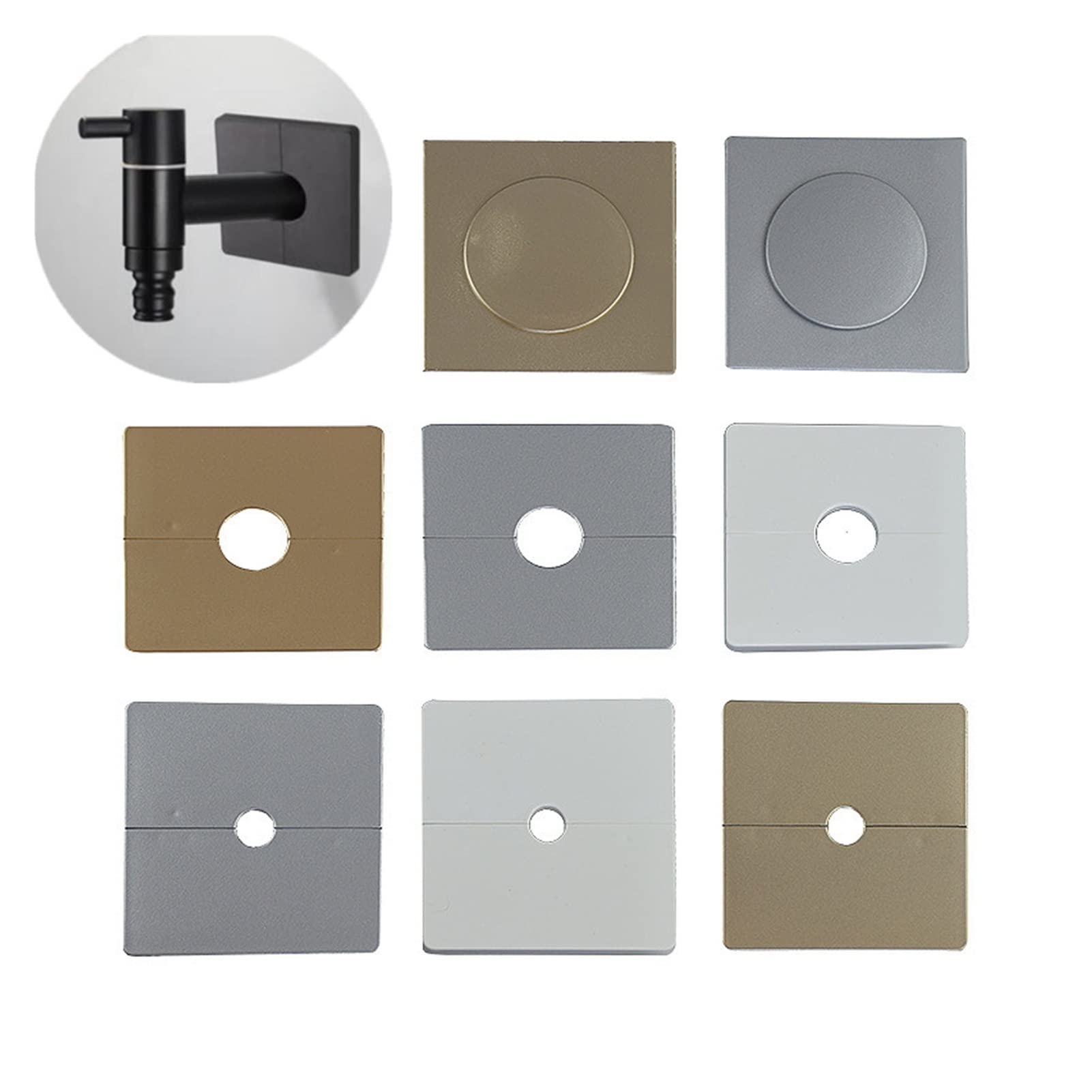 Pannello di copertura con fibbia da 22 mm - Riparazione rapida for tubi, docce e sfiati for asciugatrice (copertura in plastica for fori nel muro, 1 pezzo)