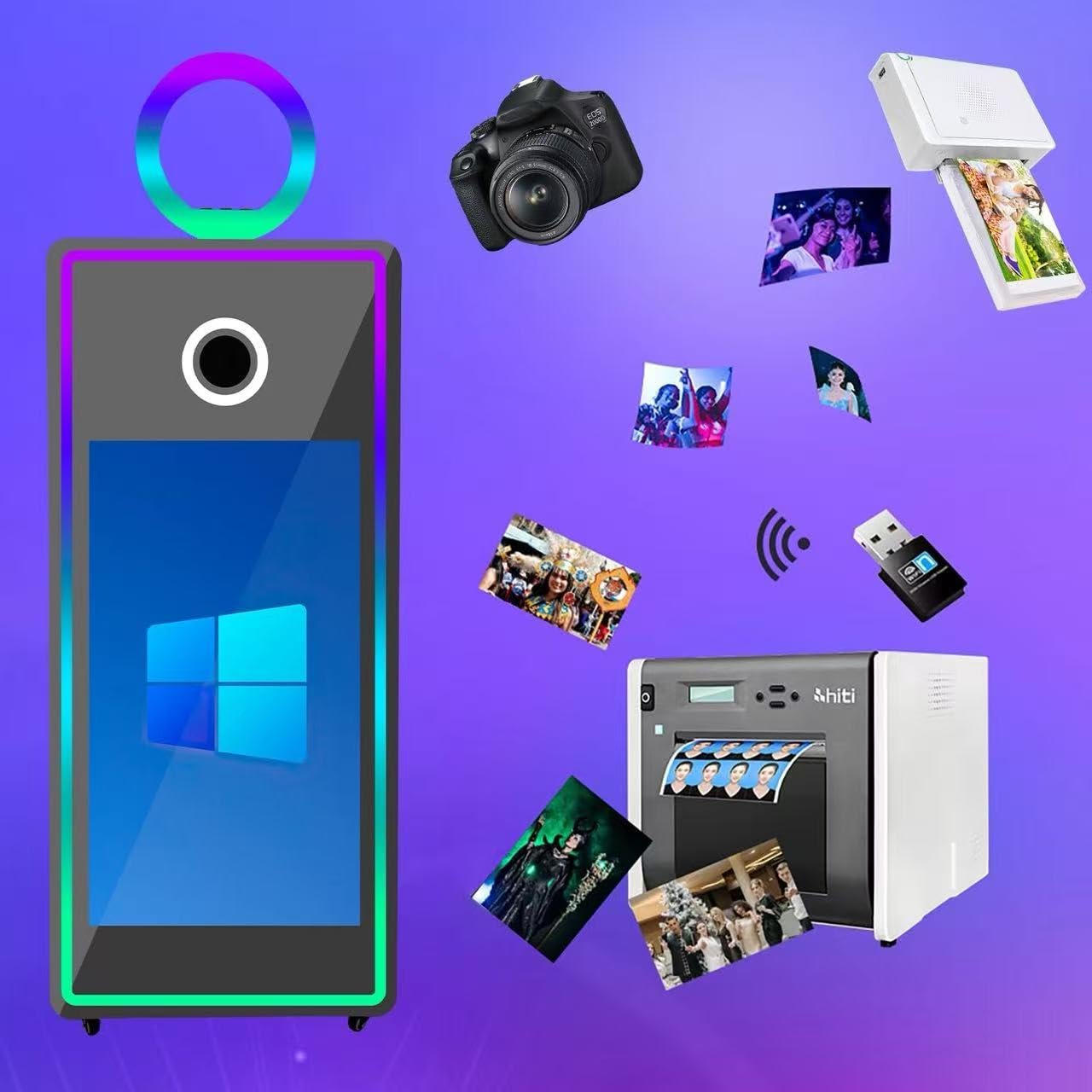 WideMeet Cabina fotografica a specchio portatile da 165 cm, con touch screen, per matrimoni, feste, eventi (macchina bianca, cabina fotografica da 65 pollici, macchina con schermo da 43 pollici WideMeet Cabina fotografica a specchio portatile da 165 cm, con touch screen, per matrimoni, feste, eventi (macchina bianca, cabina fotografica da 65 pollici, macchina con schermo da 43 pollici