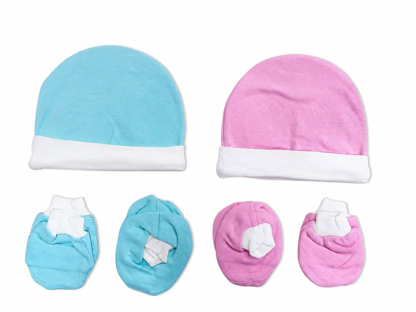 Hosiery Cap Mitten Booties Set for Newborn Baby-image-9