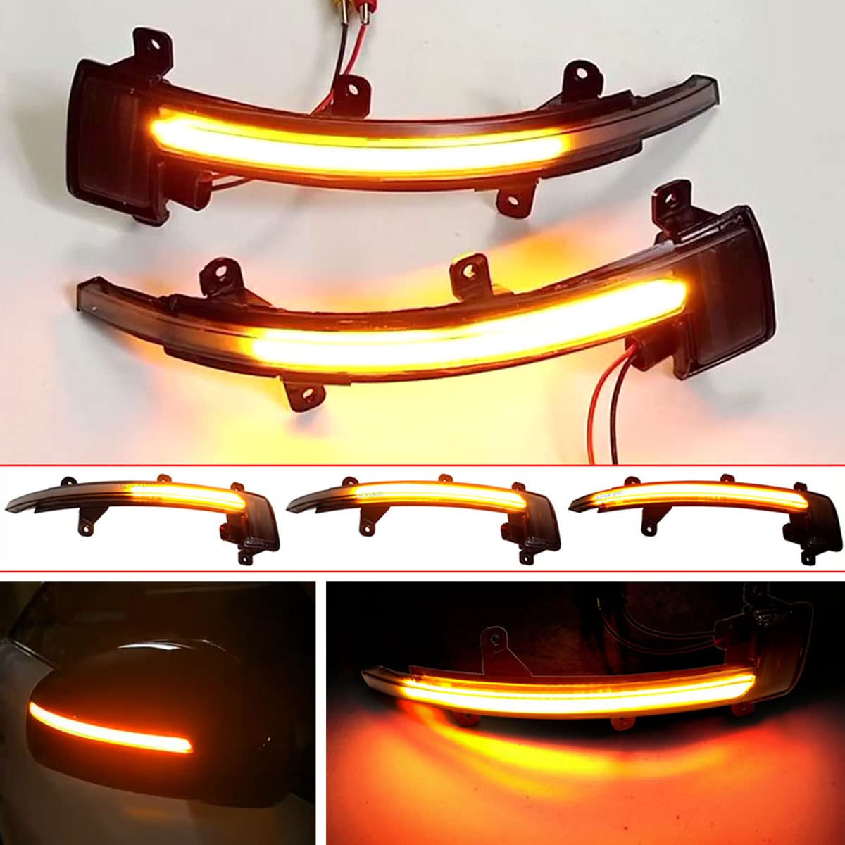 Dynamiczny kierunkowskaz lusterko wsteczne przydymione soczewki kierunkowskaz kierunkowskaz LED Turn Singal migacz kompatybilny z Audi TT Mk2 8J 2007 2008-2014 TTS R8