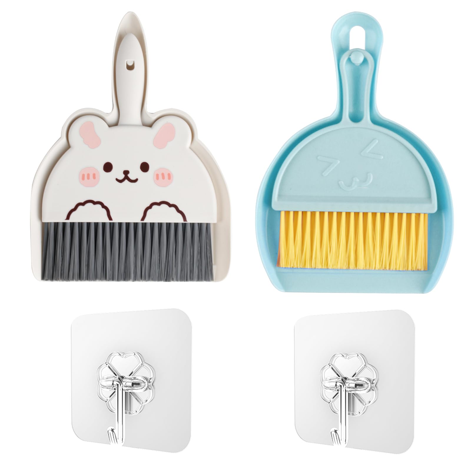 Set di 2 Mini Paletta e Spazzola Pulizia da Tavolo, Set Paletta Scopas, Scopetta PiccolaScopa con Palettas Spazzatura, Portatile Scopa e Palettas per Pulizia di Casa Ufficio, Tavolo, Divano, Auto