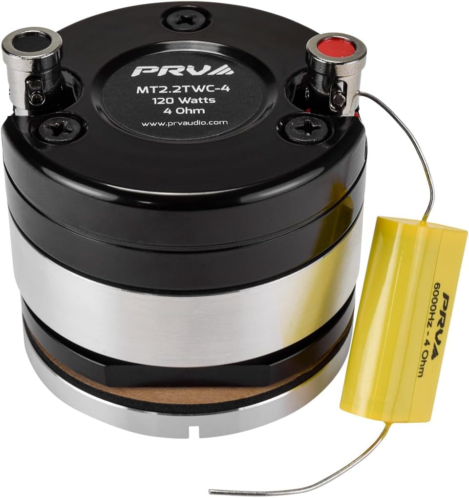 PRV Motorcycle Bullet Tweeter 2.25" Short Horn 120 Watts 4 Ohm MT2.2TWC-4 Chrome Neodymium Magnet High SPL Competition - Flush Mount Compact Design - MOTO Series (Single)