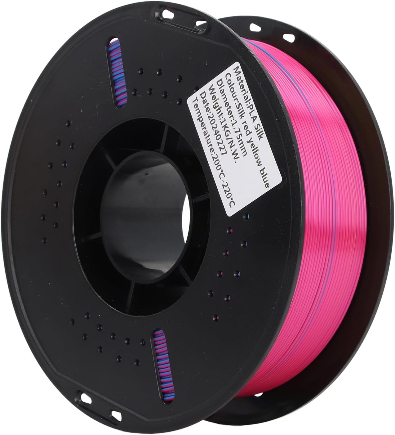 Jeanoko PLA Filament Shiny 3 Color for 3D Printer, Silk Smoothly Red Yellow Blue PLA Filament for Fine Detail Printing