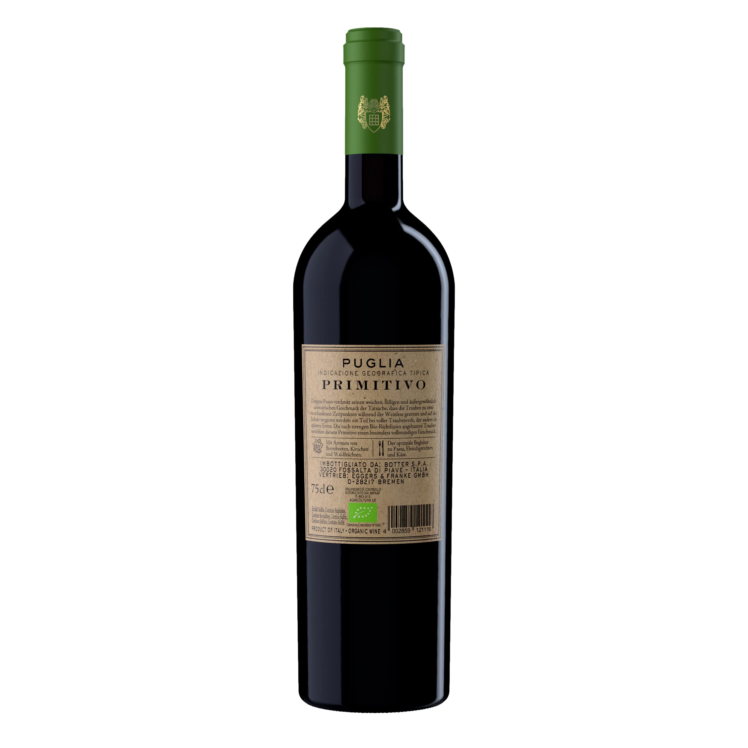 Doppio Passo Primitivo BIO, Rotwein Italien (6 x 0,75l)