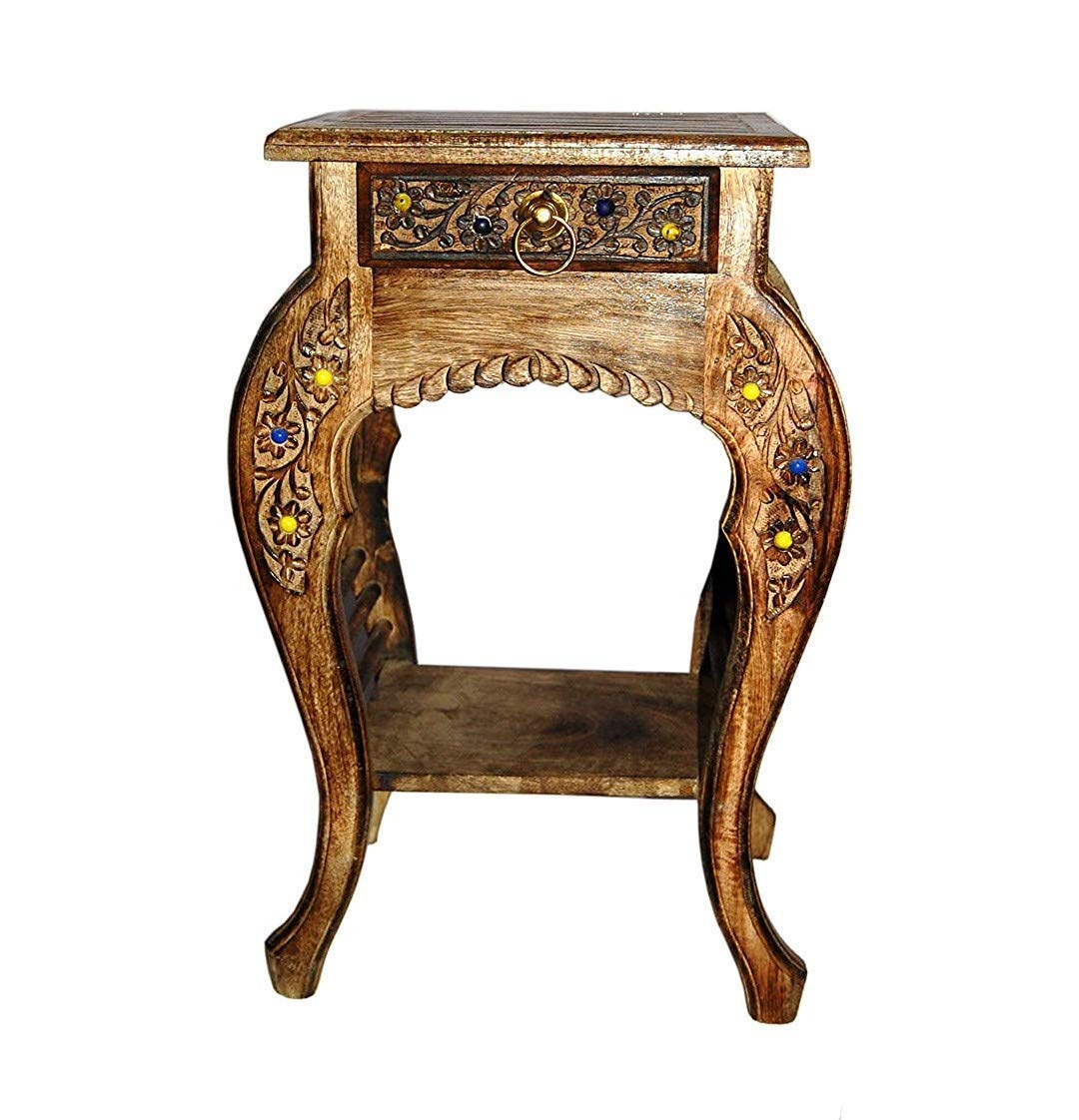 Incredible Artifacts Wooden Large Stool for Living Room | Table for Bedroom | Stool for Dressing Table | Bedside Stool | Office Stool | Bar Stool | Side Table | Coffee Table | Balcony Stoo