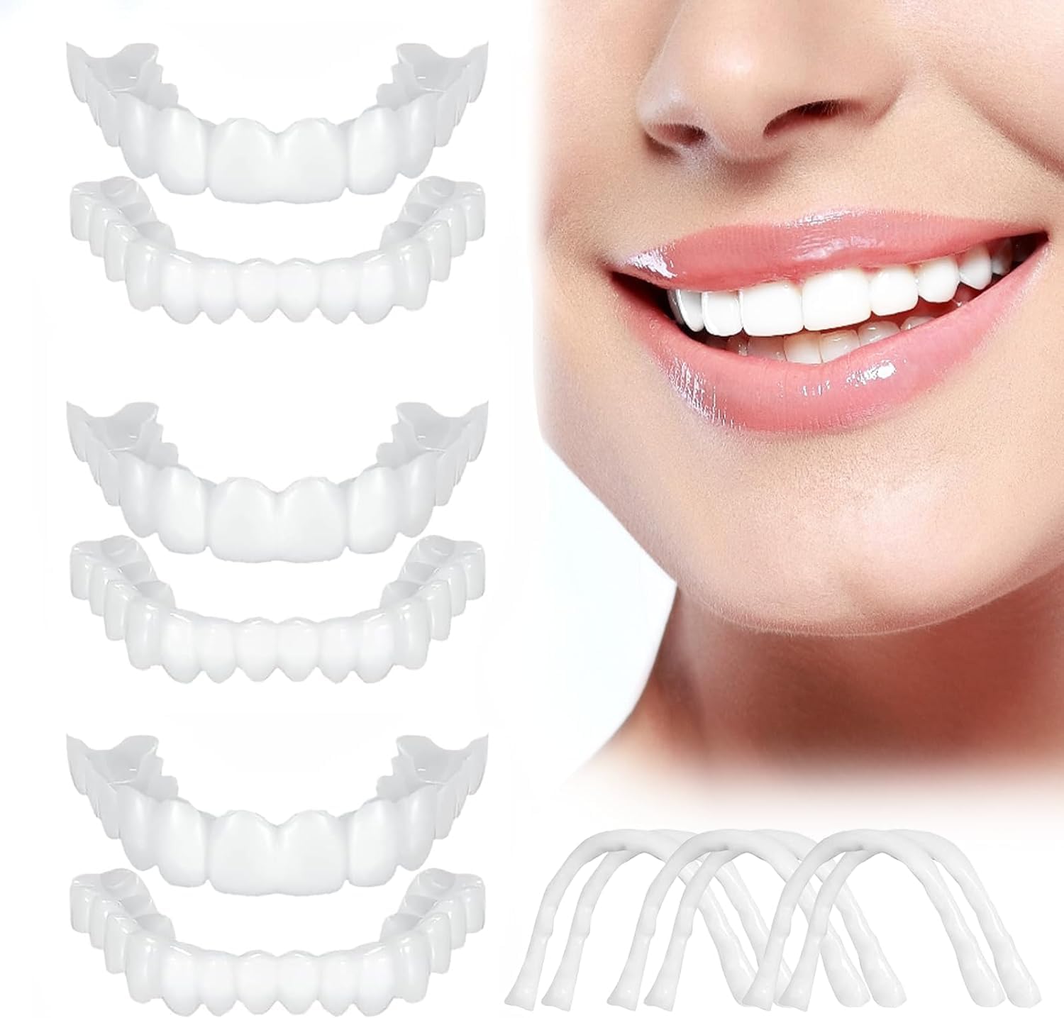 6PCS Temporary Kit for Women and Men, Nature and Comfortable Kit to Regain Confident Smile