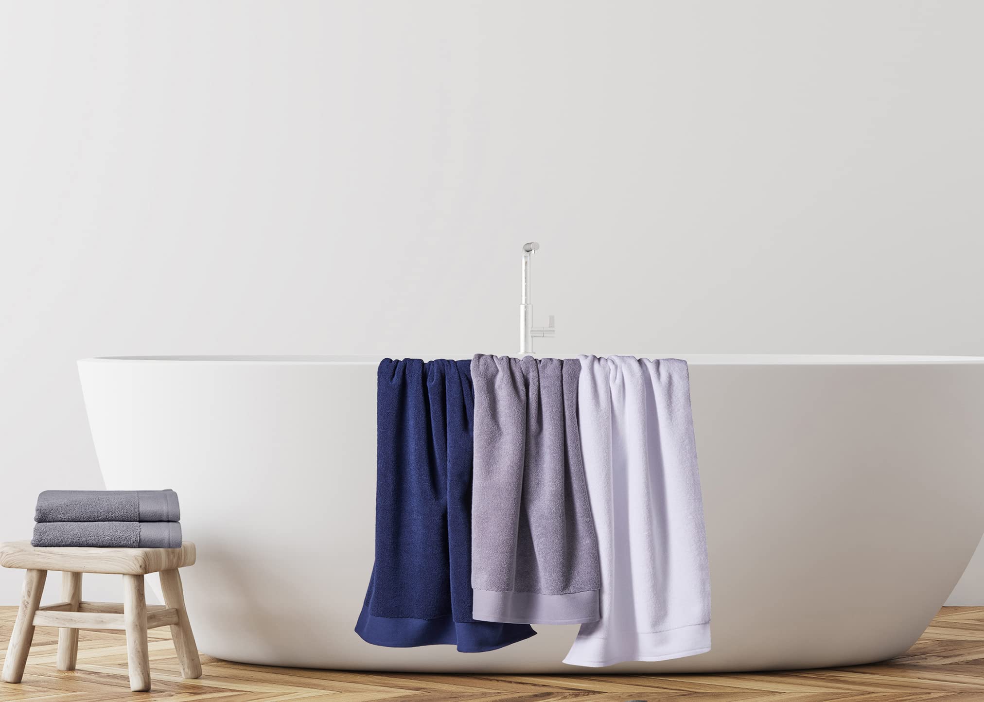 Set di 8 asciugamani in grigio, qualità premium Hotel & Spa, 2 teli doccia 70 x 140, 2 asciugamani 40 x 70, 4 asciugamani per il viso 30 x 30 cm, 100% cotone finissimo 600 gm², prodotti in