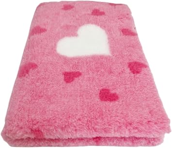 Non Slip Vet Bedding | Pink Hearts Heart Pattern | Machine Washable | UK Manufactured | Non-slip | Dog Bed | Whelping | Vet bed Small 50cm x 75cm 20" x 30
