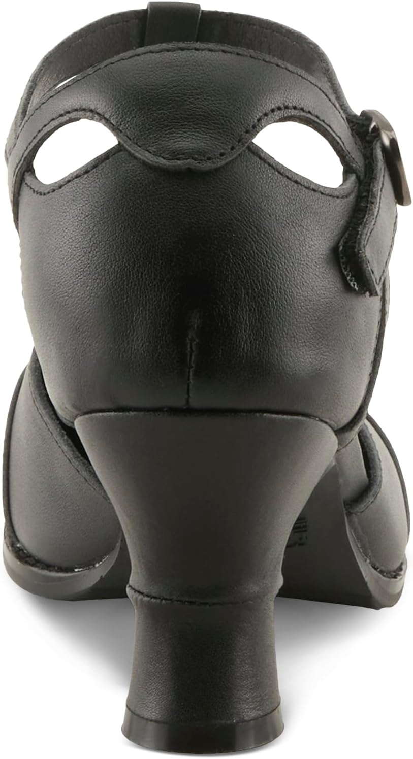 Spring Step L'Artiste Altamira T-Strap Heels | Baroque-Inspired Leather Pumps with Cutout Details