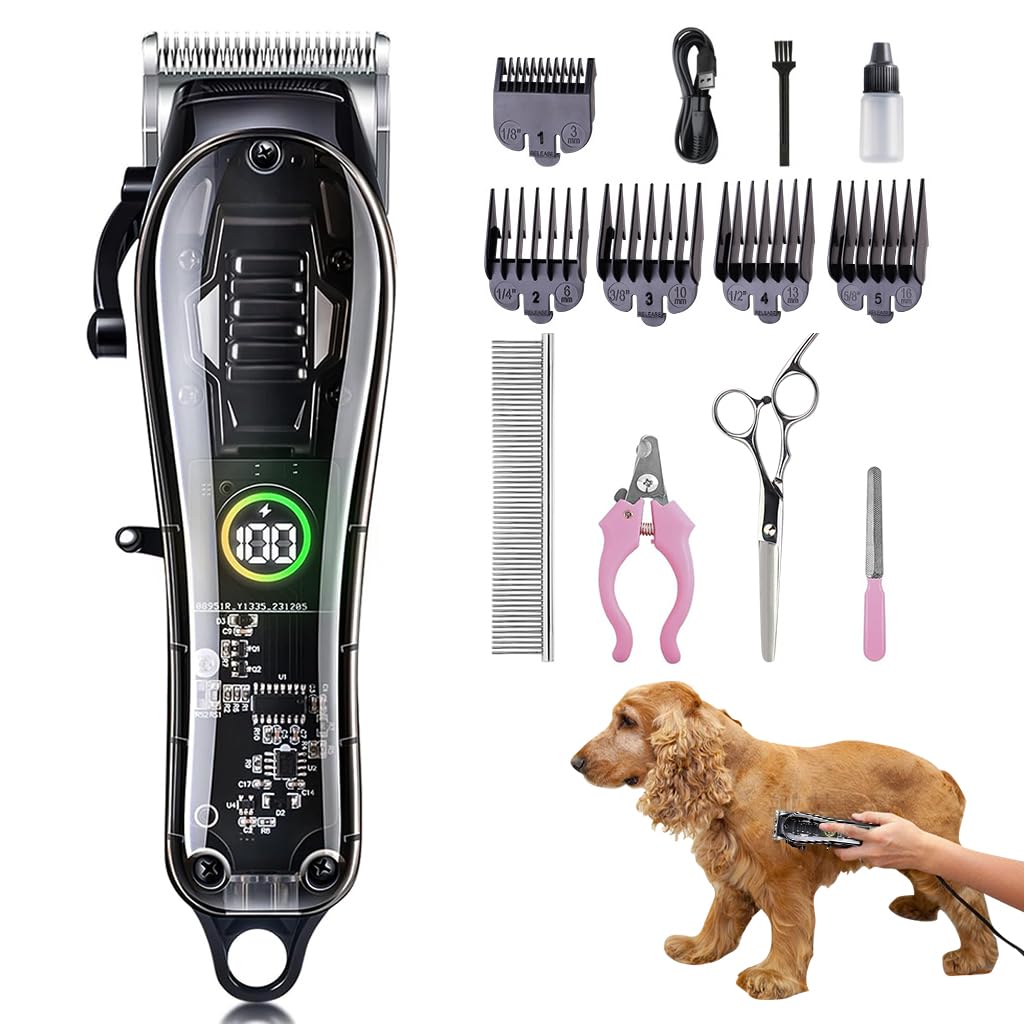 Qpets® Electric Dog Hair Trimmer Kit Cordless USB Dogs Hair Trimmer Pet Hair Trimmer Kit with Hair Scissors, Nail Cutter, Nail File, Steel Comb, Dog Grooming Kit with Accessories (B0D9VQNFJZ) Amazon Price History, Amazon Price Tracker