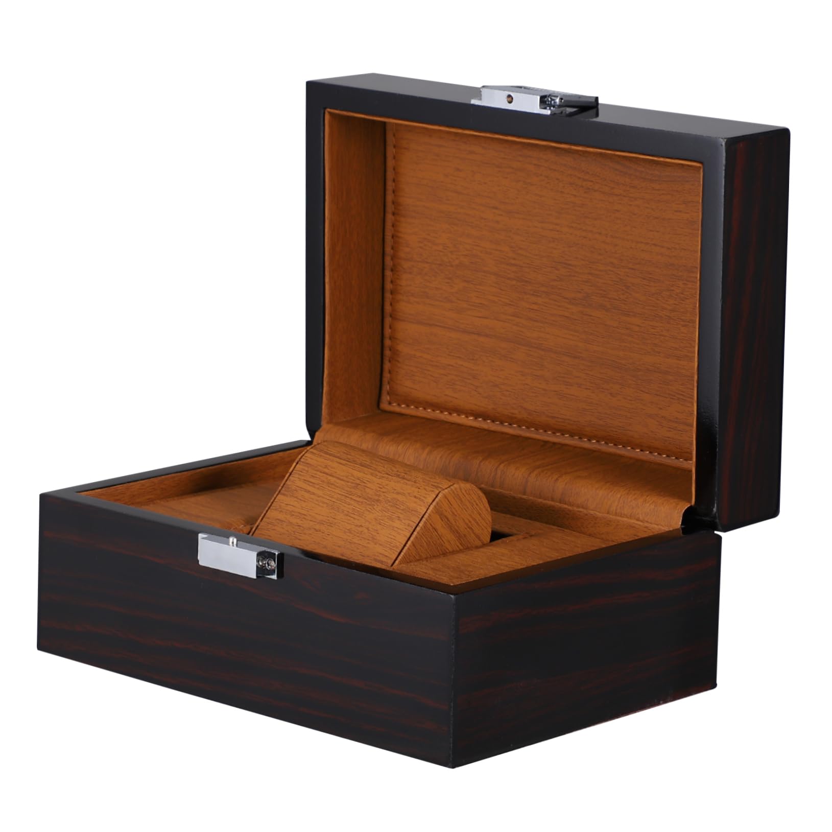 Veemoon Caja de Almacenamiento de Relojes de Madera Negra, Portátil