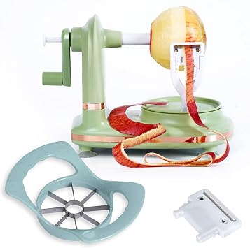Soft Home Upgraded Plastic Apple Peeler, Pear Peeler and Apple Slicer Corer with Stainless Steel Bladesone backup blade included