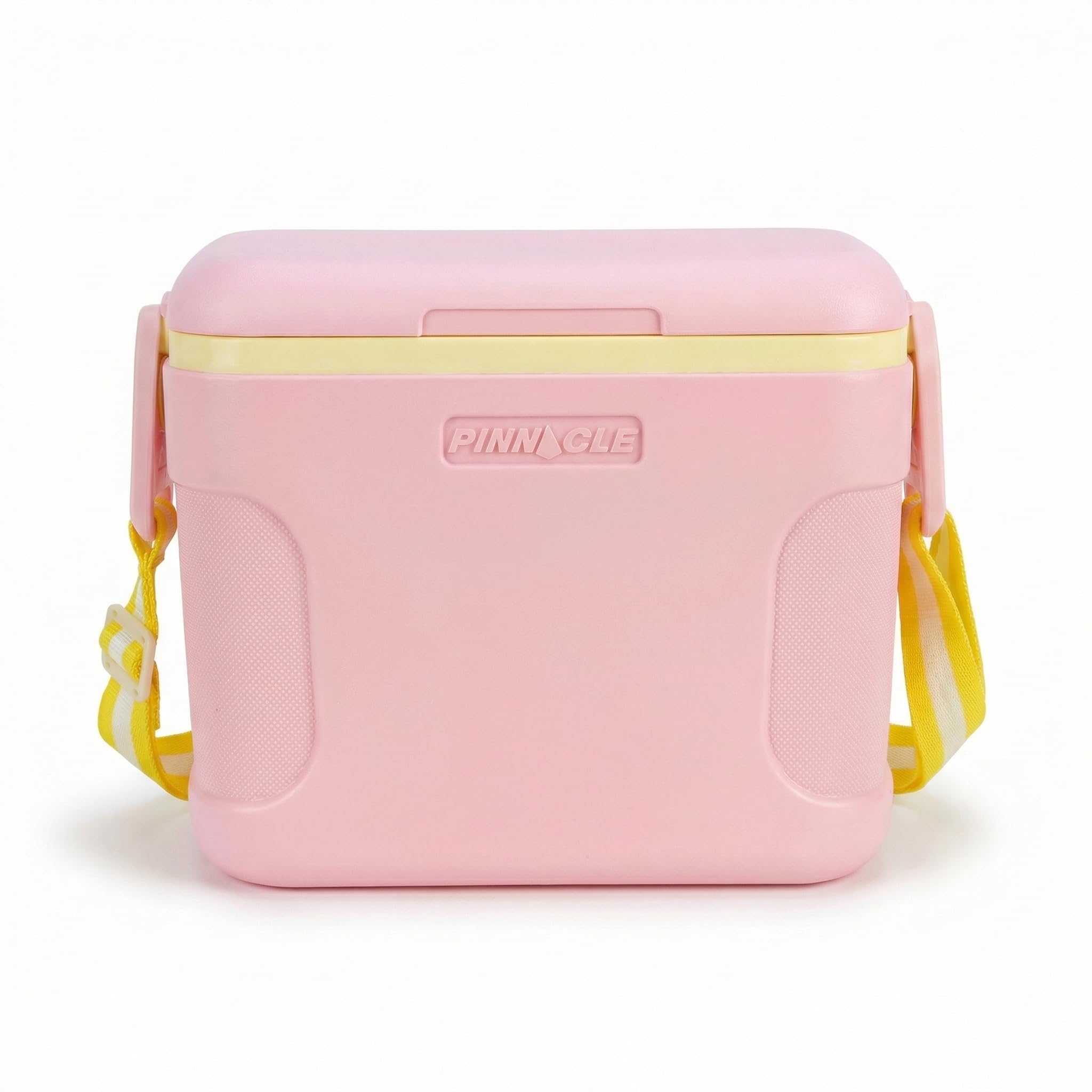 Pinnacle Passion 8L Chiller Ice Box |Fits 12 Cans |Holds Ice Upto 36 hrs| Adjustable Straps, Lid-Lock & Drink Holder| Portable Insulated Ice Cooler Box for Picnic, Car Travelling, Parties (Pink)