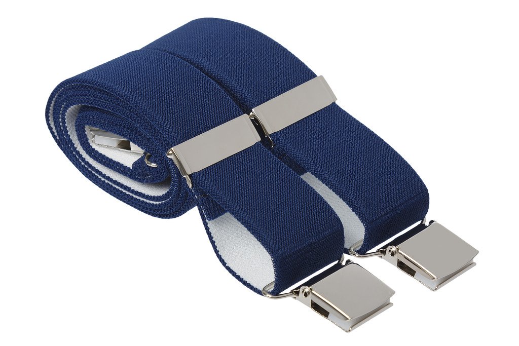 Gs Braces Men's Navy Blue 4XL 60 Inch Heavy Duty Trouser Braces Strong Clip On 35Mm Wide Suspenders (Xxxxl (60 Inches Long), )