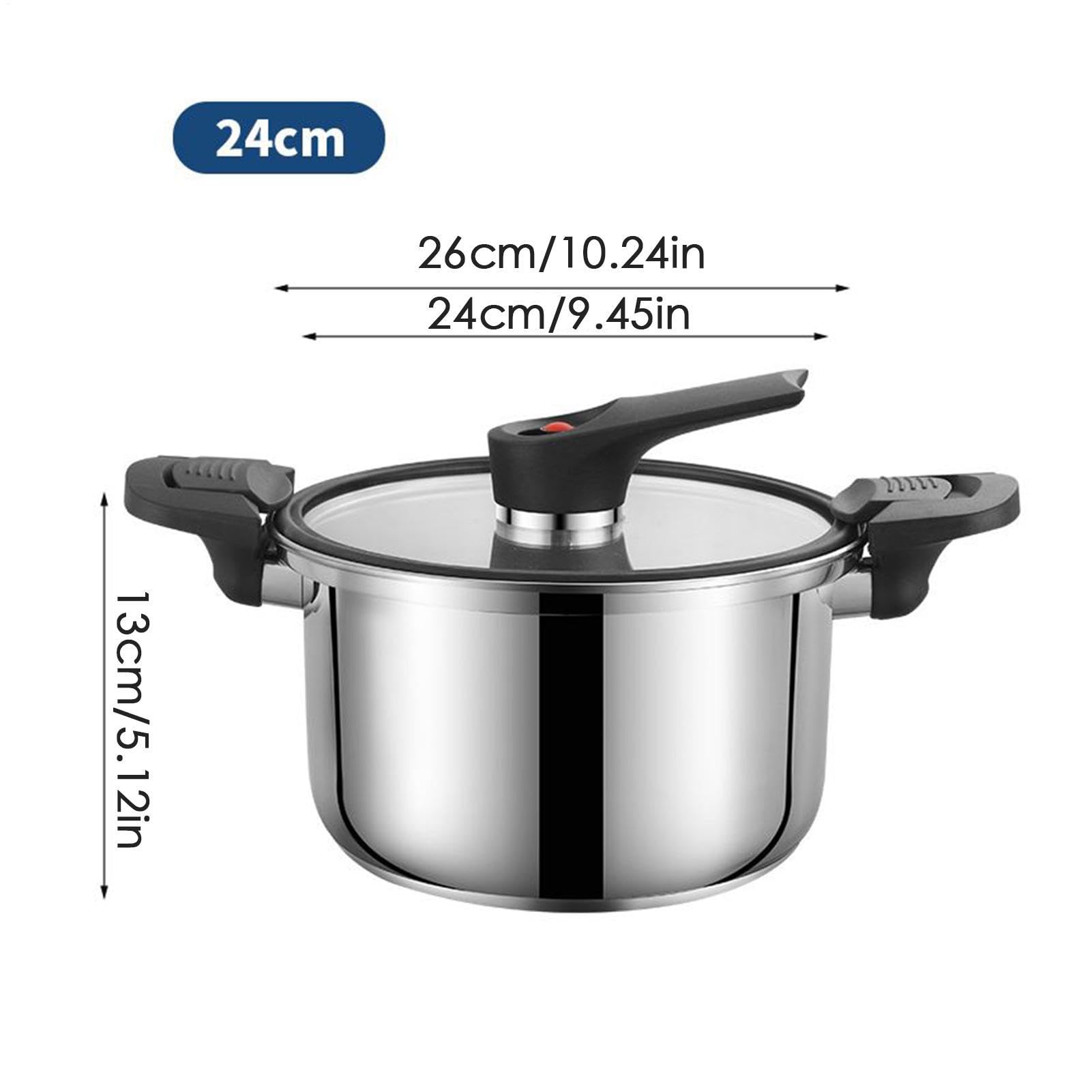 Schnellkochtopf Mit Schnellkochtopf – Heimkochgeschirr Für Effiziente Mahlz | Ergonomischer Dicker Küchen-Schnellkochtopf Aus 304 Edelstahl, Induktions-Gasherd, Schmortopf, Familientreffen-Utensilien