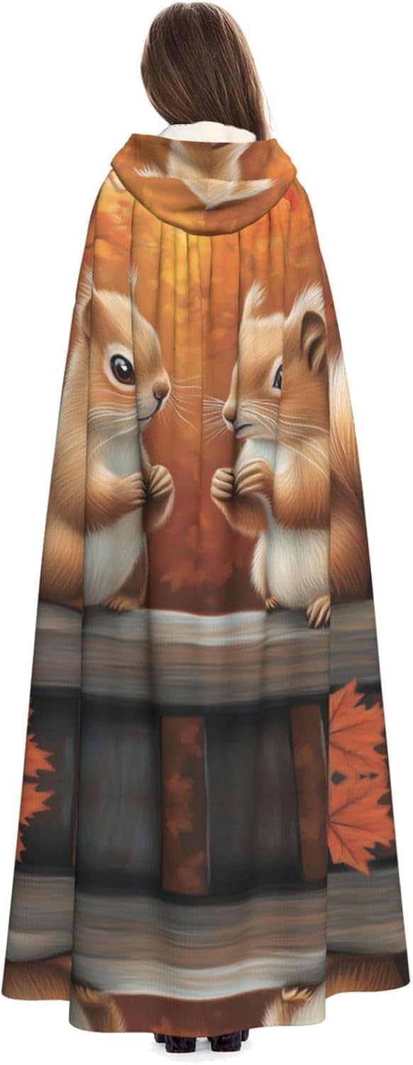 A pair of squirrels Unique Darkness Poncho Shawl - Customizable Wearable Blanket for Women, Perfect Halloween Costume Accessory, Knight, Akatsuki, and More