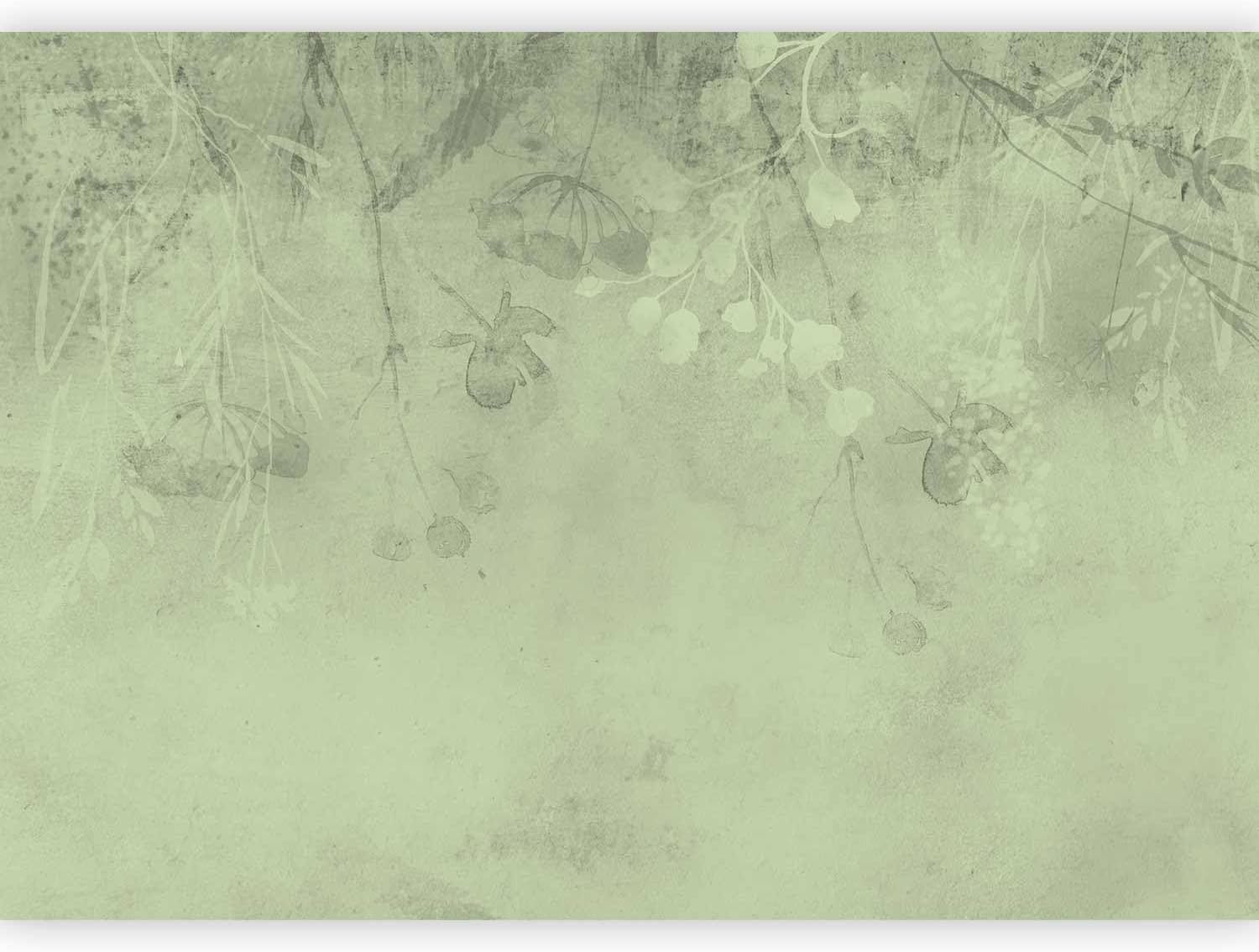 artgeist Wall Mural Nature 116x83 in - Peel and Stick Self-Adhesive Wallpaper Removable Large Sticker Foil Wall Decor Print Design Mural Leaves Botanical Flower Green Like Painted b-C-10175-a-c