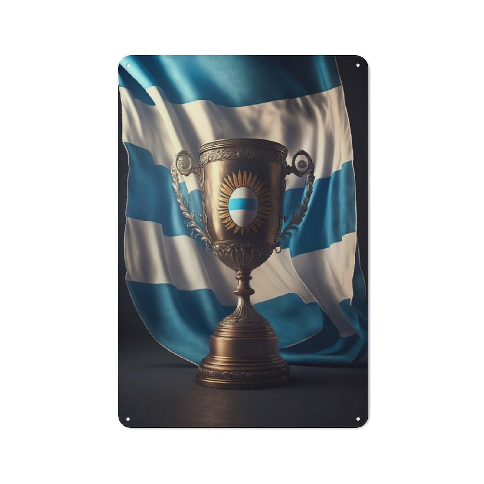 Vintage Flag of Argentina Metal Wall Sign 30x20cm, Shed Wall Plaque for Garage, Workshop, Shed Or Utility Room