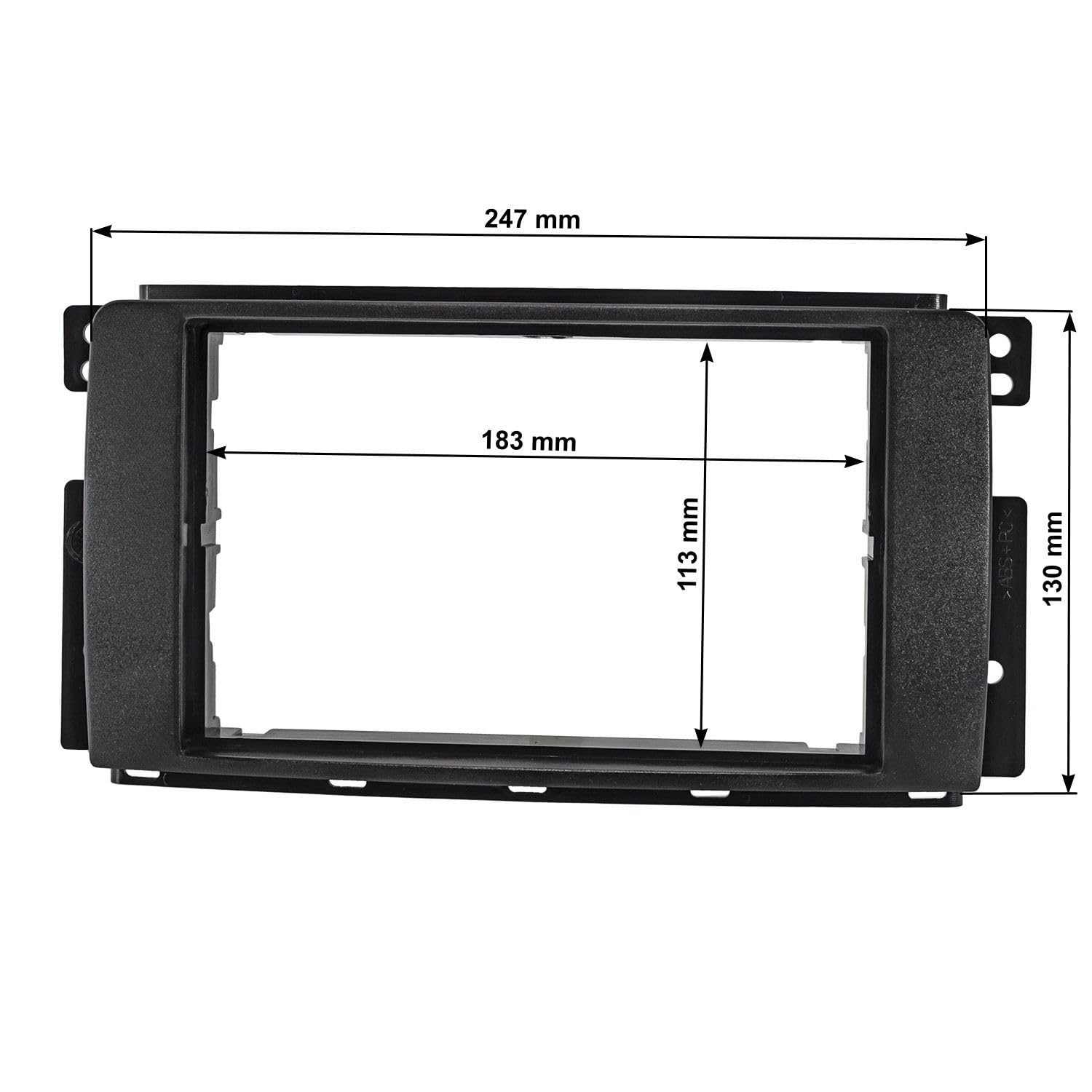 tomzz Audio 2451-037 Cornice radio doppio DIN compatibile con Smart Fortwo 451 ForFour 454 nero
