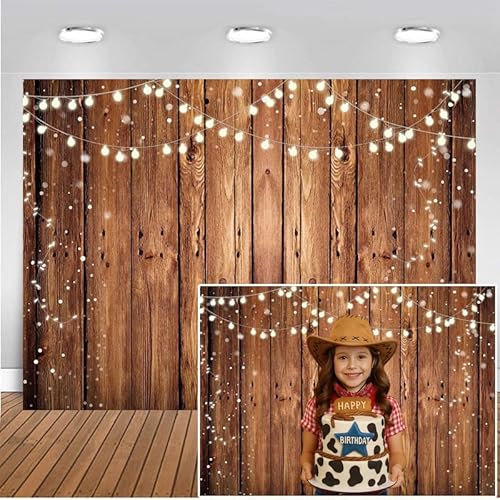 CHAIYA 8X6FT Brown Wood Backdrop Rustic Photo Backdrop Country Wooden