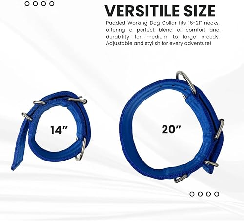 Miniatura 4 de SparkDog - Collar de trabajo para perro de 2 pulgadas, correa de nailon y poliéster de 4 capas, accesorios de acero inoxidable, estilo táctico para