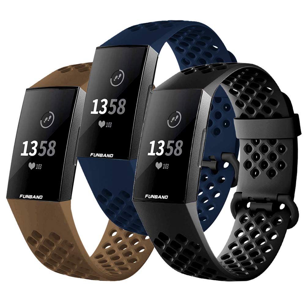 FunBand Fitbit Charge 3/Charge 4 Correa, Edición Especial Soft Silicona Deportes Recambio de Pulseras Ajustable Reemplazo Accesorios para Reloj Fitbit Charge 3/Charge 4