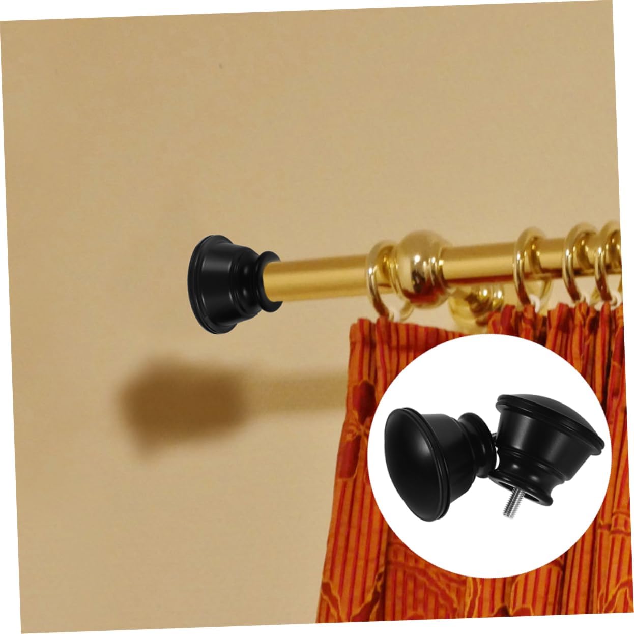4pcs Curtain Rods Drape Rod Finals Window Treatment Finials Sturdy Cap Finials Only Easy to Install