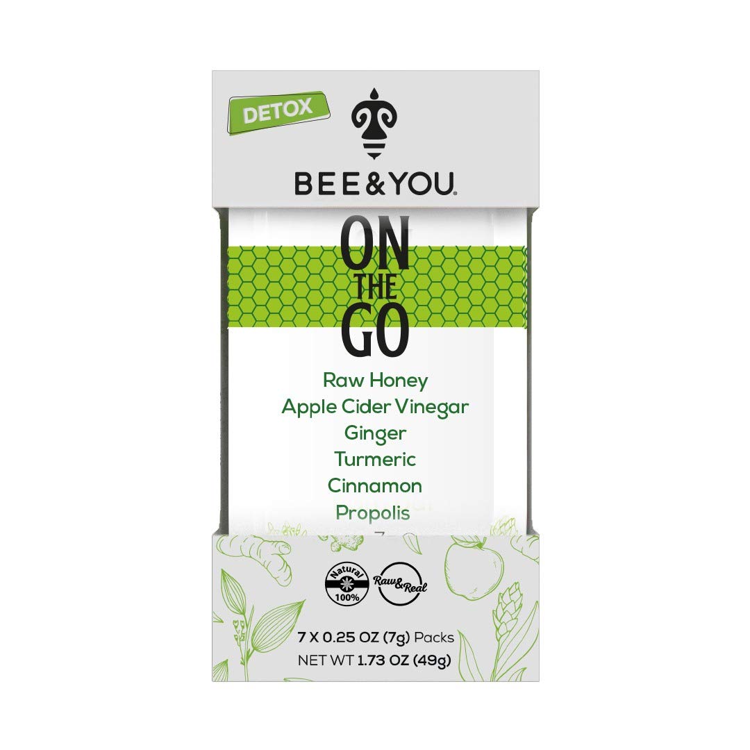 Bee and You On The Go, Immune Support Supplement, Raw Honey, Propolis Extract, Apple Cider Vinegar, Ginger, Turmeric, Cinnamon, Superfood, Great Tasting, for Kids and Adults, 7 Pack