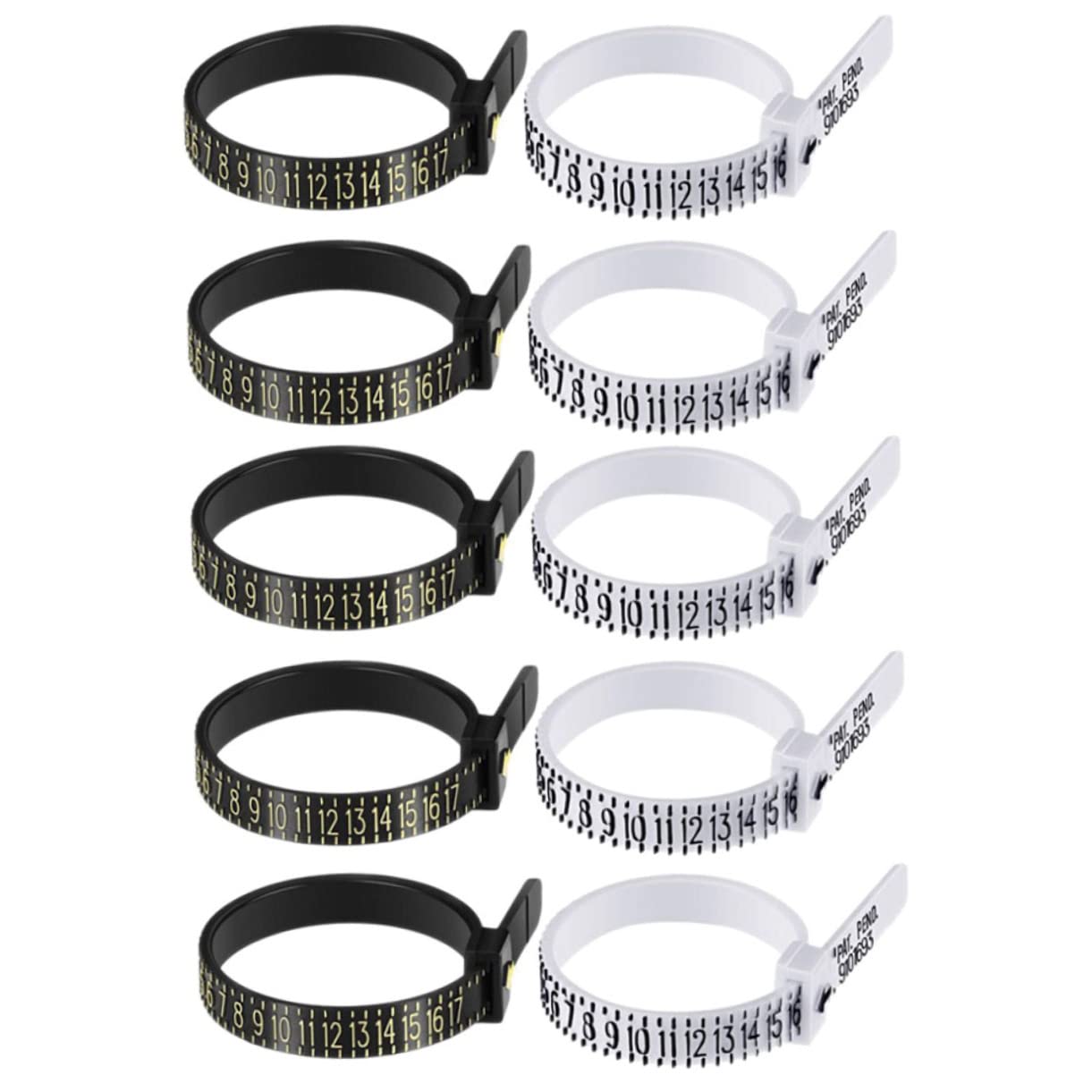 Angoily 10Pcs Ring Measuring Tool Accurate Finger Gauge for Durable and Portable Ring for Jewelry Measurement and Random Styles