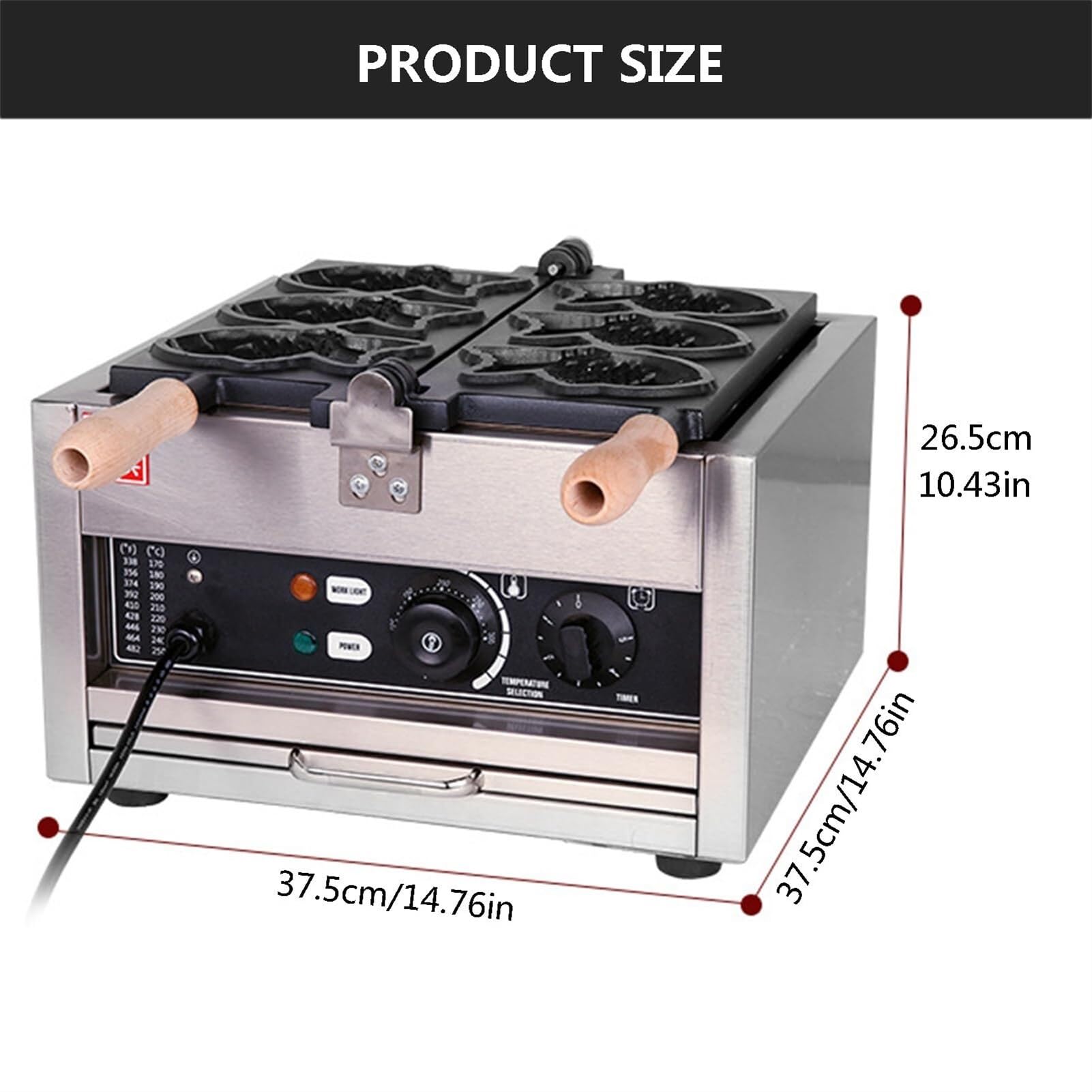 Macchina per Waffle a Forma di Pesce per Uso Commerciale, 3 Pezzi, Macchina per Waffle Taiyaki Giapponesi Antiaderente, Macchina elettrica per Waffle in Acciaio Inossidabile da 140,